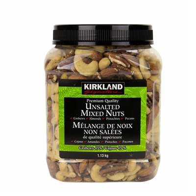 KIRKLAND Mélange de Noix Non Salées - Unsalted Mixed Nuts (1x1.13kg jar)