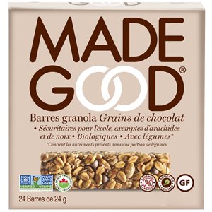 Barres granola grains de chocolat Made Good