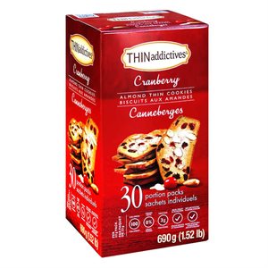 THIN ADDICTIVES Biscuits Canneberge & Amande - Cranberry Almond Cookies (1x30x23g)