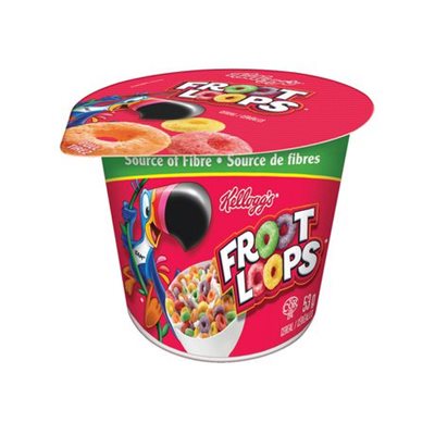KELLOGG'S Céréal Fruit Loops Cereal Cups (1x12x42g)