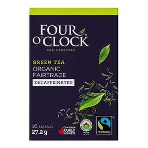 FOUR O'CLOCK Thé Vert Décaf Bio Decaf Green Tea (6x16CT)