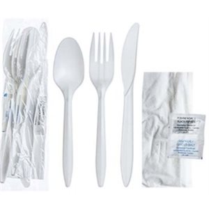 Cutlery Kit - Utensils, Condiments and Napkins (500 per case) 