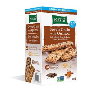 KASHI Barres 7 Grain w / Quinoa Bars [20HoneyOat+20ChocoChip] (1x40x20g)