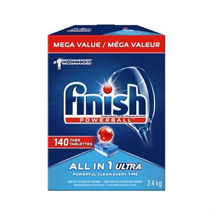 FINISH Powerball Ultra - Détergent pour lave-vaisselle- Dishwasher Detergent (1x140tabs)